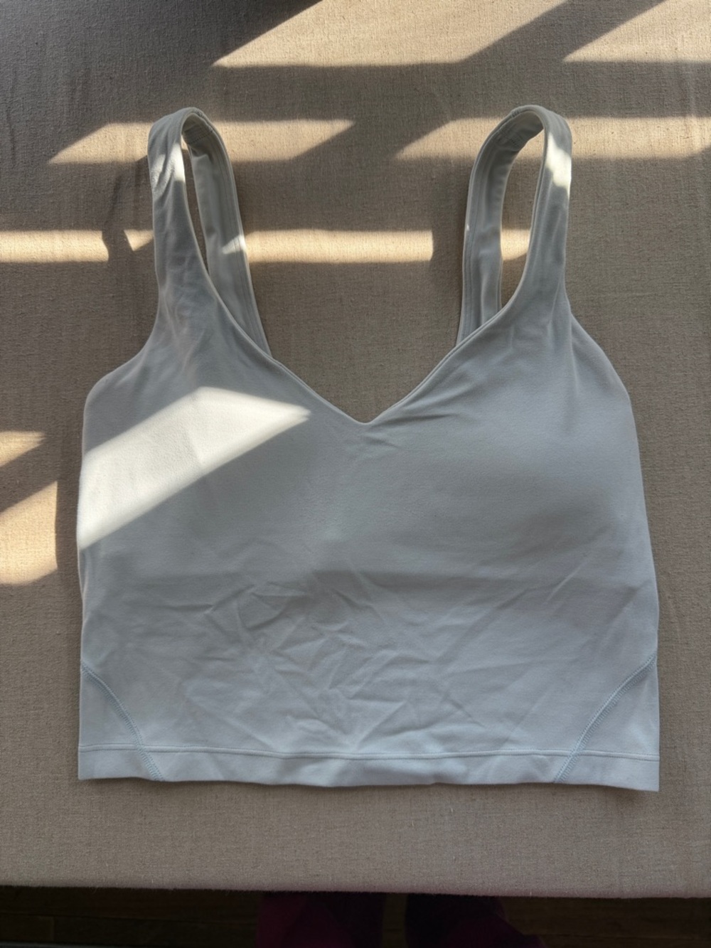 lululemon athletica Light Gray/off white Seamless V-Neck Bralette